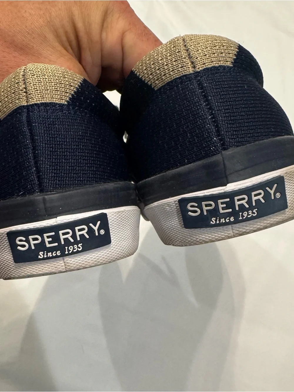 Sperry Top-Sider Men’s 10.5M Navy Canvas Lace-Up Sneakers Casual Shoes